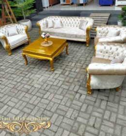 Sofa Tamu Klasik Warna Emas, sofa tamu mewah modern cat emas, sofa tamu minmalis modern, cara memilih sofa tamu yang bagus, jual sofa tamu klasik mewah