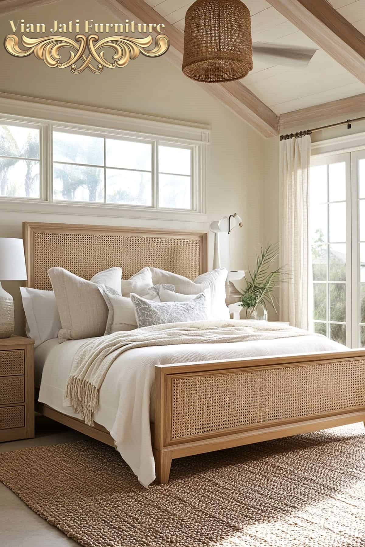 Dipan Jati Anyaman Rotan Asli, tempat tidur jati anyaman rotan, jual dipan jati kombinasi rotan, tempat tidur jati rotan, tempat tidur minimalis