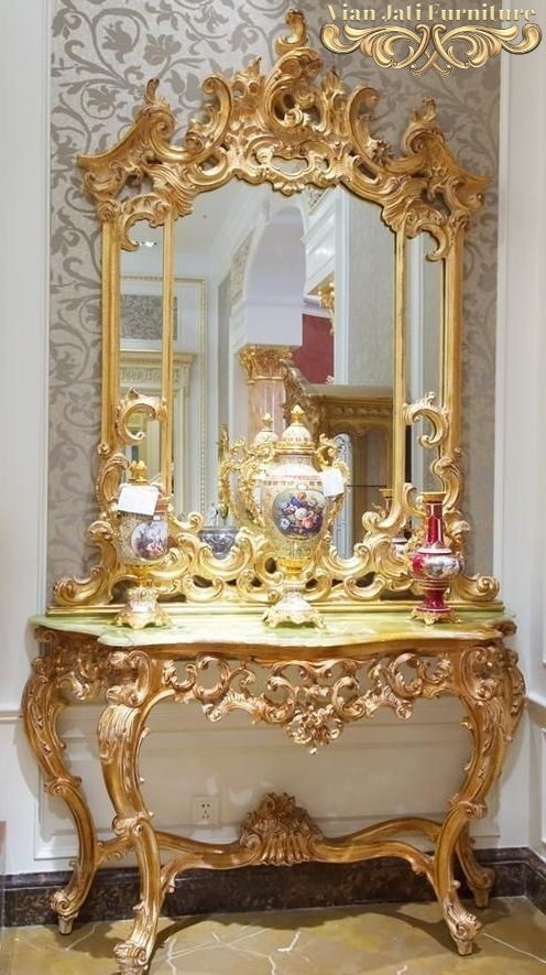  Meja Konsol Ukiran Klasik, Meja console ukiran klasik